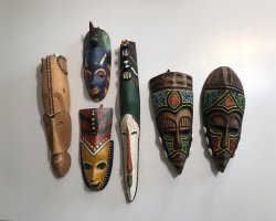 دیوارکوب صورتک چوبی دستساز آفریقایی در حراجی کالا 